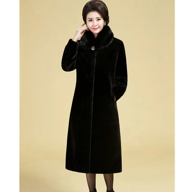 Noir Grande De Veste 3xl Luxe Imitation L Manteau Femme Survêtement En Uhytgf Fourrure Taille 1166 Vison Femmes Lâche Long Peluche D'hiver TwqAExC