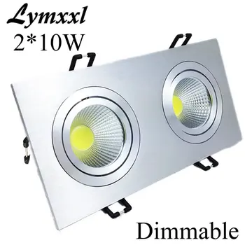 

White or Silver Shell Led Cob Dimmable Downlights Single or double face 10w / 2x10w warm white cold white ac 85-265v CE&ROHS
