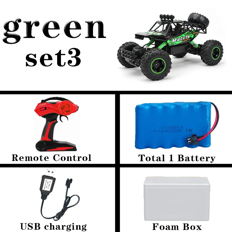 1:12 4WD RC автомобили обновленная версия 2,4 г радио управление RC автомобили игрушки багги высокая скорость грузовики внедорожные Грузовики Игрушки для детей - Цвет: green large set 3