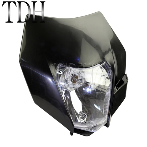 Четыре цвета эндуро супермото мотоциклетная маска на фару двойной Спорт Байк внедорожный уличный для KTM SMR EX EXC XCW Yamaha - Цвет: Черный