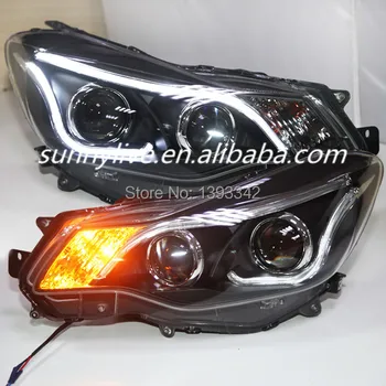 

For Subaru XV Impreza LED Strip Head Lamp with Bi Xenon Projector Lens 2011-2015 Year TLZ
