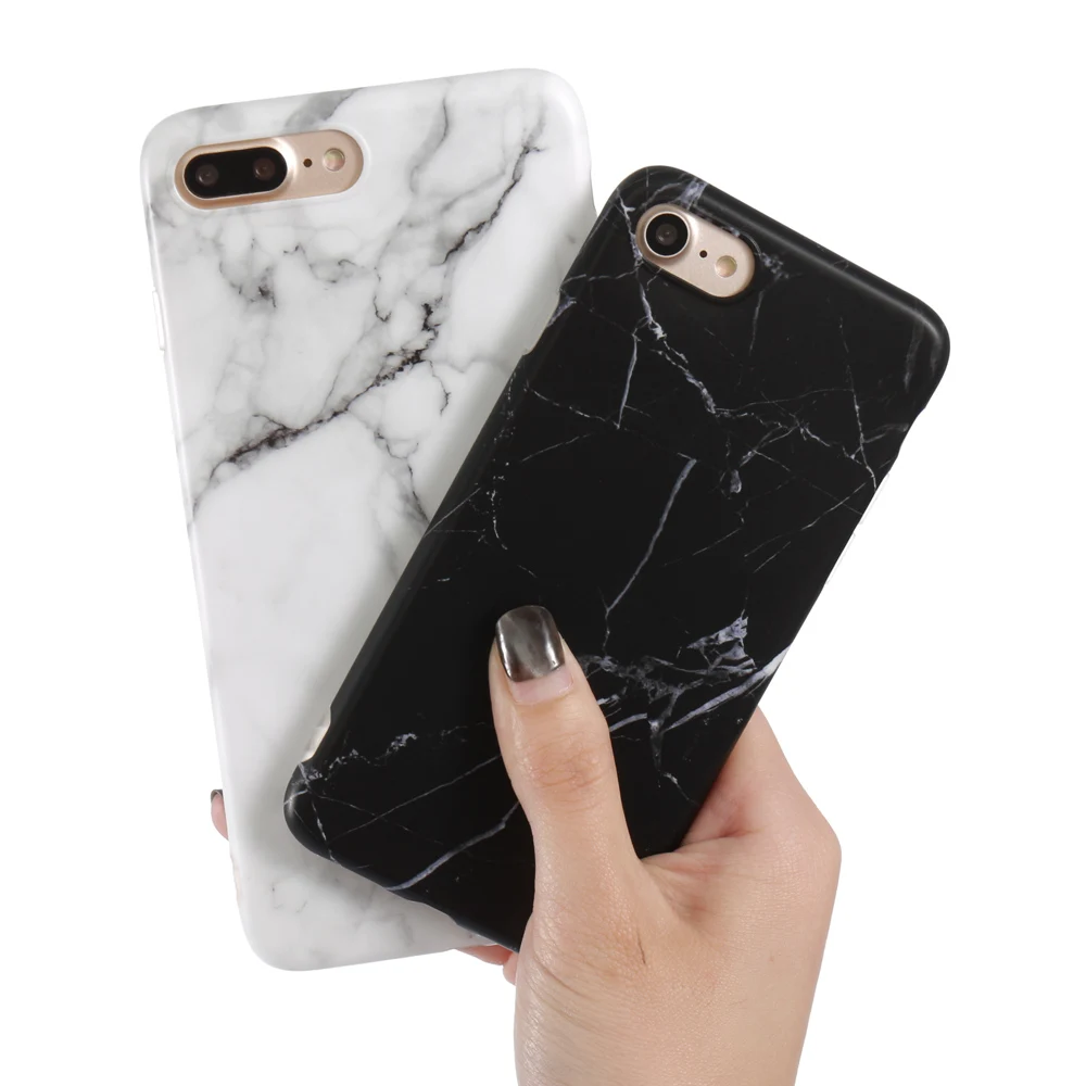 Luxury Marble Pattern i 7 Phone Cover Case For iPhone 7 Plus Soft TPU Back Cover For iPhone7 Plus Black Phone Accessories Coque (1)