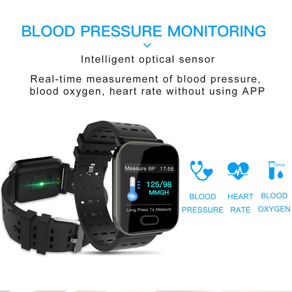 

A6 Multifunctional Bracelet Smart Sport Band Heart Rate Monitor Health Monitor Touch Screen Waterproof Band Banda inteligente