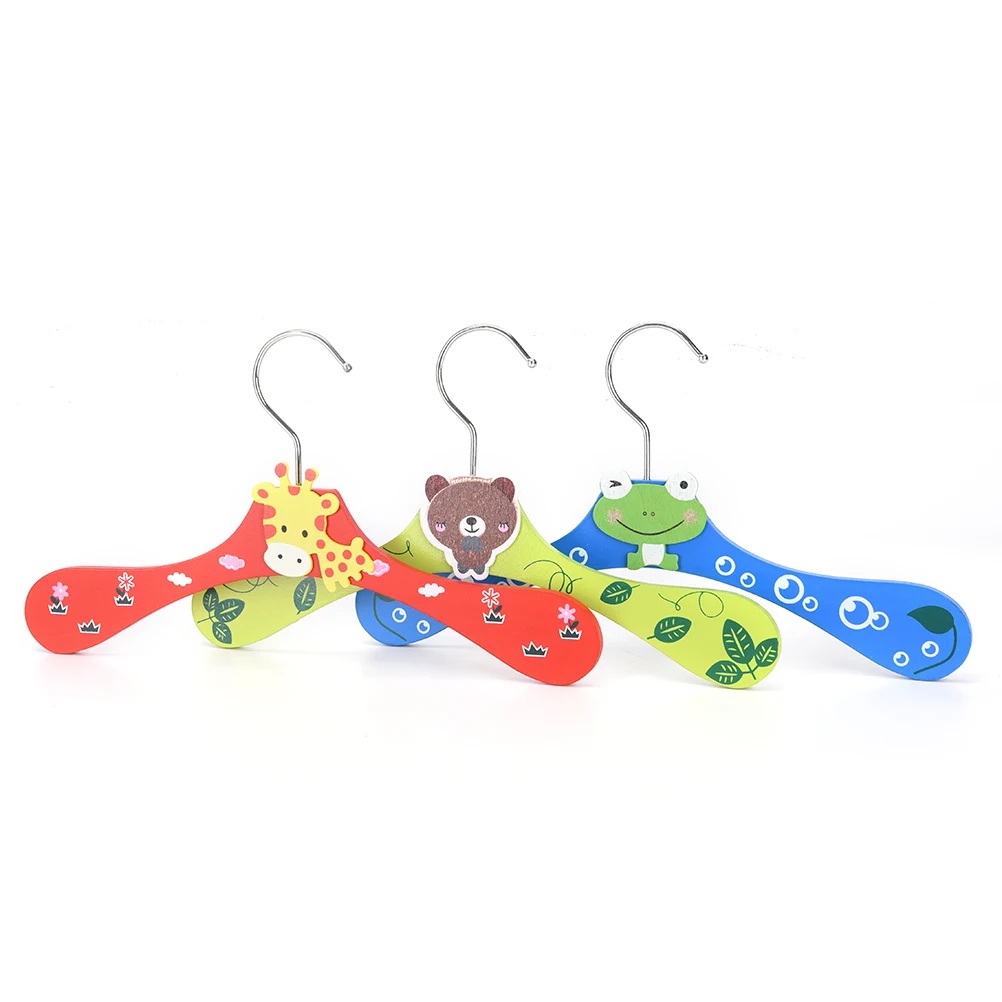 Cute Cartoon Animal Children Hanger Infant Kids Wooden Coat Clothes Hooks Living Room Bathroom Supplies