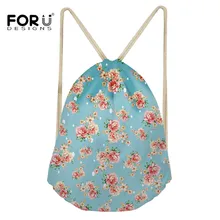 FORUDESIGNS Rose Floral Women 3D Printing Bags Shoulder Drawstring Bag School Backpacks Harajuku Travel Storage Package Bolsa
