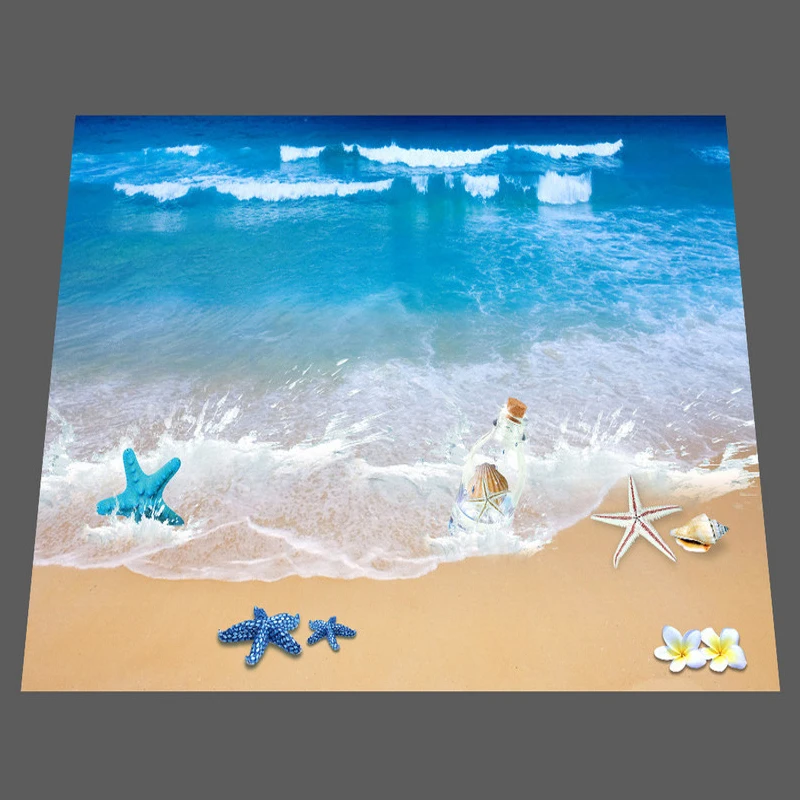 Пользовательские 3D Пол фрески обои пляж Ванная комната водонепроницаемый пол стикер ПВХ самоклеющиеся фрески Papel де Parede 3D домашний декор