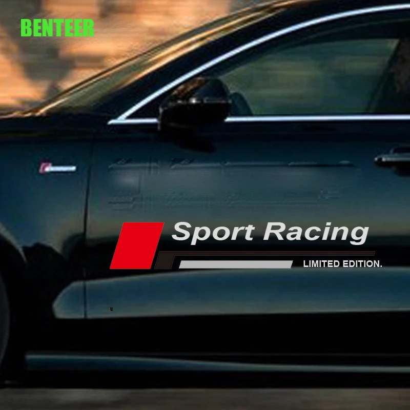 2 шт. автомобильные наклейки на двери для Audi A1 A3 A4 A6 A6L A7 A8 Q3 Q5 Q7 TT S RS3 RS4 RS5 RS6 RS7