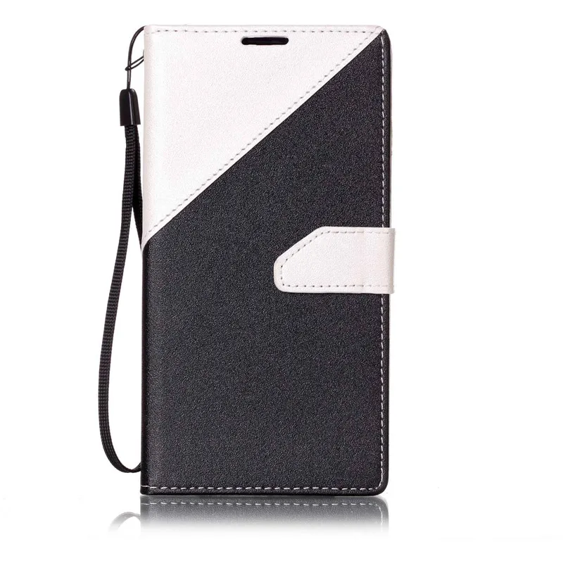 

For LG Stylus 2 Frosted Leather Case Two-color Stitching With Black And White Flip Case For LG Stylo 2 K520 LS775 Silicone Cover