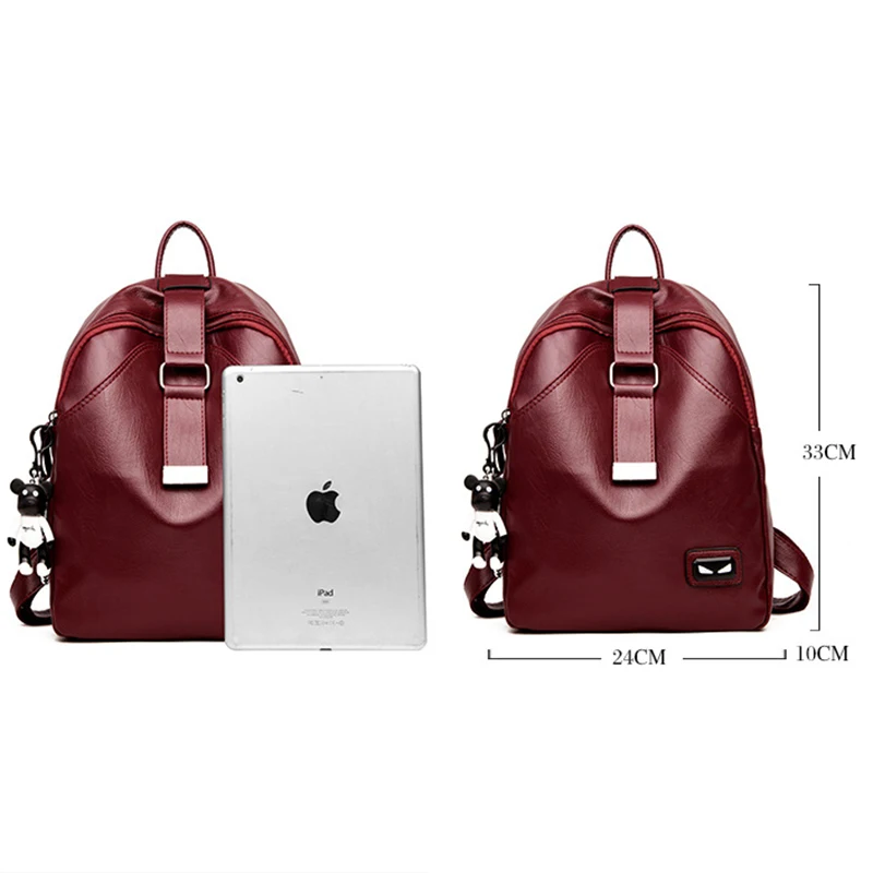 High Quality Leather Youth Women Backpack Simple Fashion Teenage Girls School Shoulder Bag Multifunctional travel Bag Rucksack