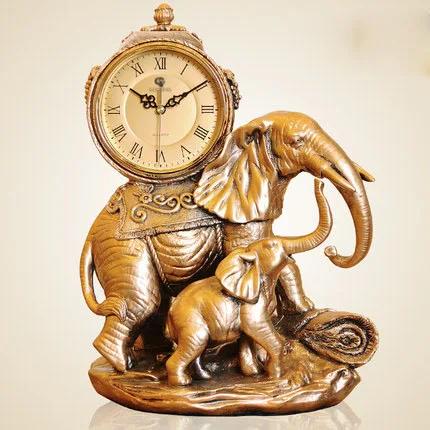 Ретро настольные часы для гостиной креативные настольные украшения часы со слоном ретро большие кварцевые декоративные часы украшения часы