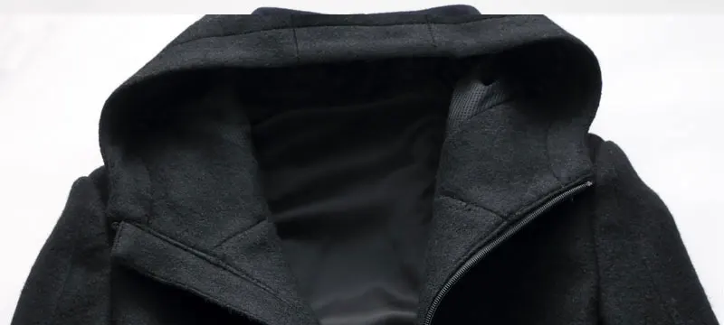 2018 Для Мужчин's Шерстяное пальто Зимняя брендовая модная капюшон Высокое качество, Большие размеры Шерстяная парка пальто для Для мужчин