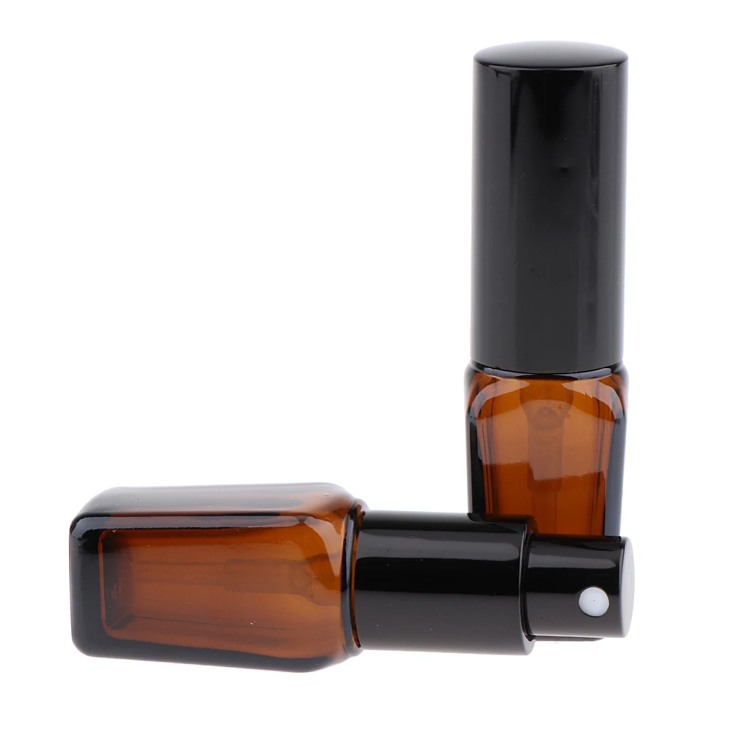 Kesoto 2pcs Brown Empty Glass Fine Mist Pump Spray Bottles for Perfume Toner Atomizer Container