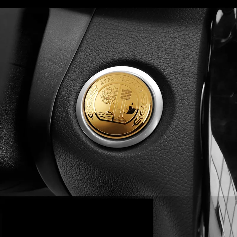 

37/29mm Car Engine Start Stop Button Cover Keyless Go Ignition Stickers for Mercedes Benz W205 GLC X253 AMG E ML GLE S Class