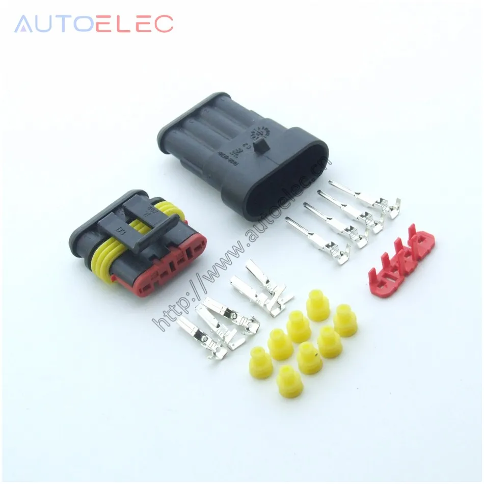10 sets Kit 2 Pin Way AMP Super seal Waterproof Electrical Wire Connector NIUS 