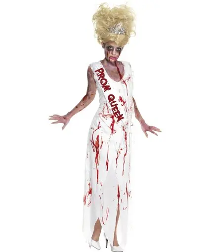 

Ladies White Terror Corpse Ghost bride Costume Adult Halloween Fancy Dress SML VLS6892