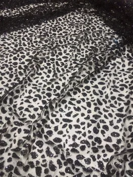 

S-3360 black glued glitter hand print african india lace mesh tulle for wedding/evening dress/party,send by dhl