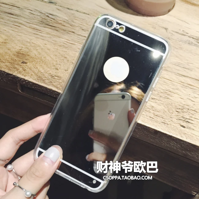 

Hot Korean street shot for iphone7 6 Plus mirror phone case European and American style all-inclusive edge shell 5s