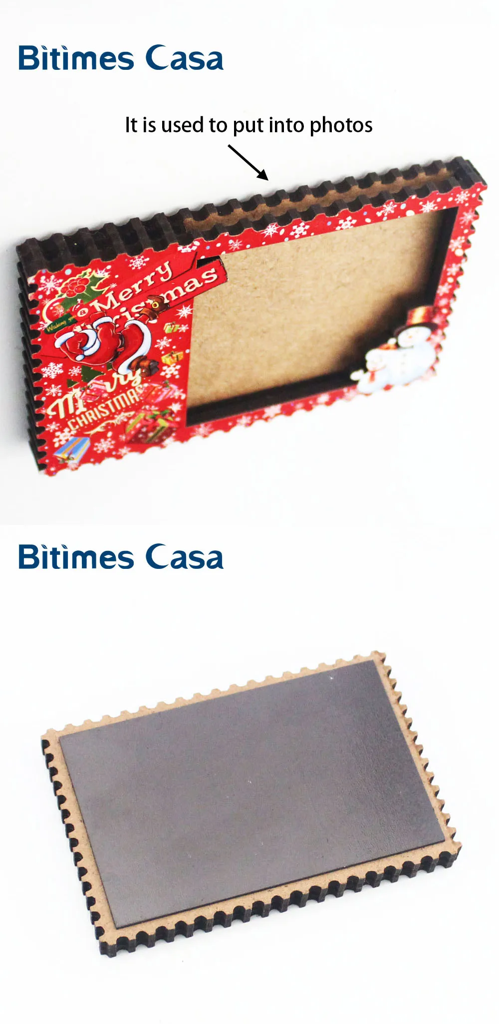 Bitimes Рождественское украшение фоторамка магниты на холодильник холодильные магниты 3D МДФ маленький размер домашний декор магнитная наклейка