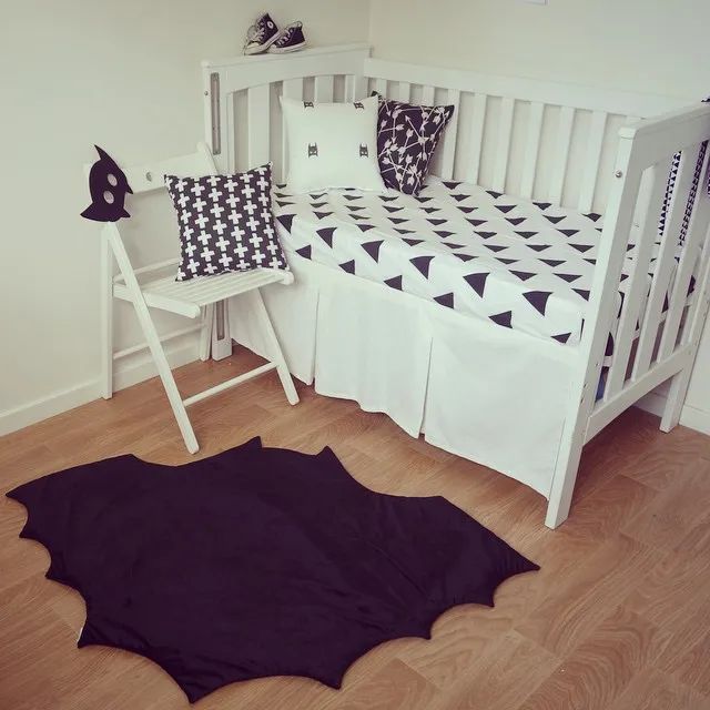 Hot Ins Fashion Baby Plat Mat Black Bat Pattern Blanket Hot Ins Fashion Baby Plat Mat Black Bat Pattern Blanket Stroller Children Room Floor Carpet Crawling 140x100cm In Play Mats From Toys