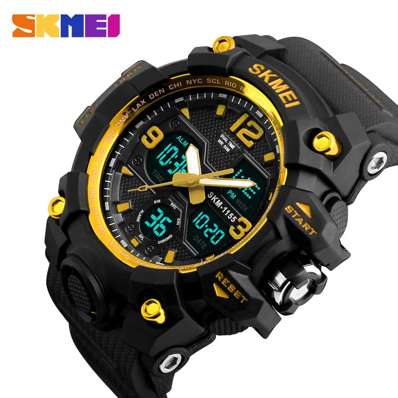  SKMEI Military Army Sports Watches Men Quartz Digital Watch Calendar Chronograph Male Waterproof Wr