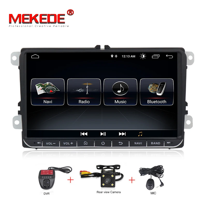 

mic gift Free shipping Quad core Android8.0 9inch touch scrren car gps navigator for Volkswagen VW golf jetta polo Skoda Seat