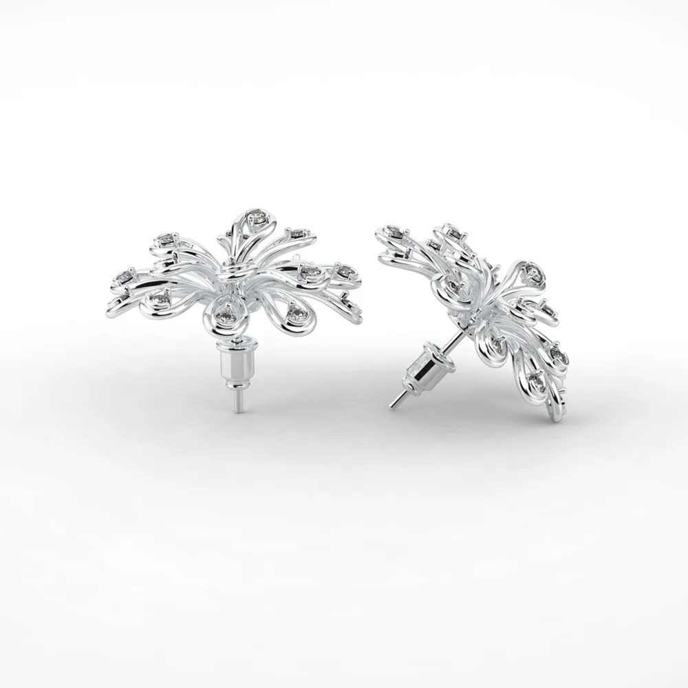 

Hot Sell AAA Cubic Zircon Flower Stud Earrings Women Sweet Fashion Wreath Ear Jewelry Gift