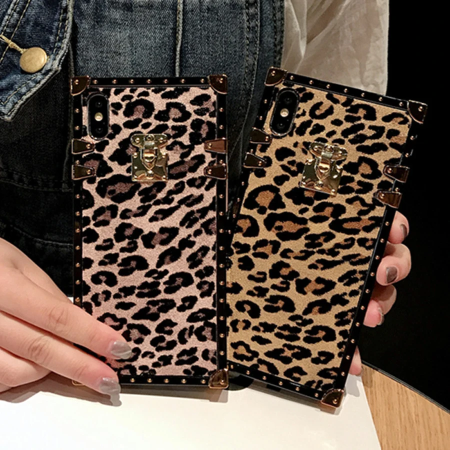 

case for iphone XR X XS MAX 7 8 plus case cover luxury leopard anti-knock soft silicone phone bag case for iphone 6 6s plus capa