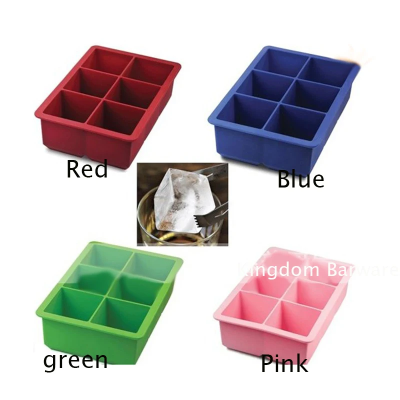

Silicone Mold 1 PC Novelty 6-Square Soft Silicone Ice Cube Tray Ice Maker Jelly Pudding Mould Kitchen Bar Accessories