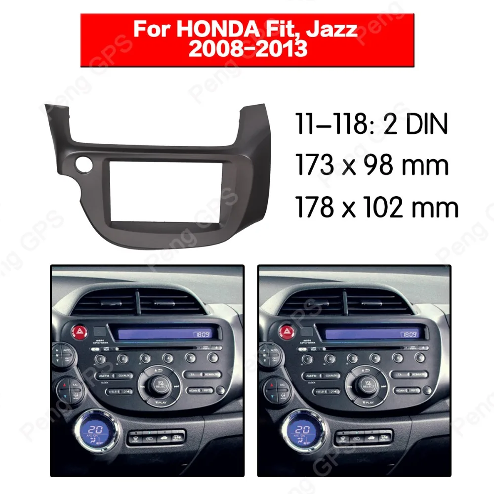 

2 din Car Radio stereo kit For HONDA Fit Jazz 2008-2013 installation facia Frame Bezel Panel Adaptor Facia Interface Bezel Gray