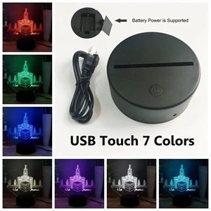 Креативный светодиодный ночник Makkah RGB USB переключатель разноцветный 3D иллюзия Лампа детский прикроватный ночник настольная лампа подарок на день рождения