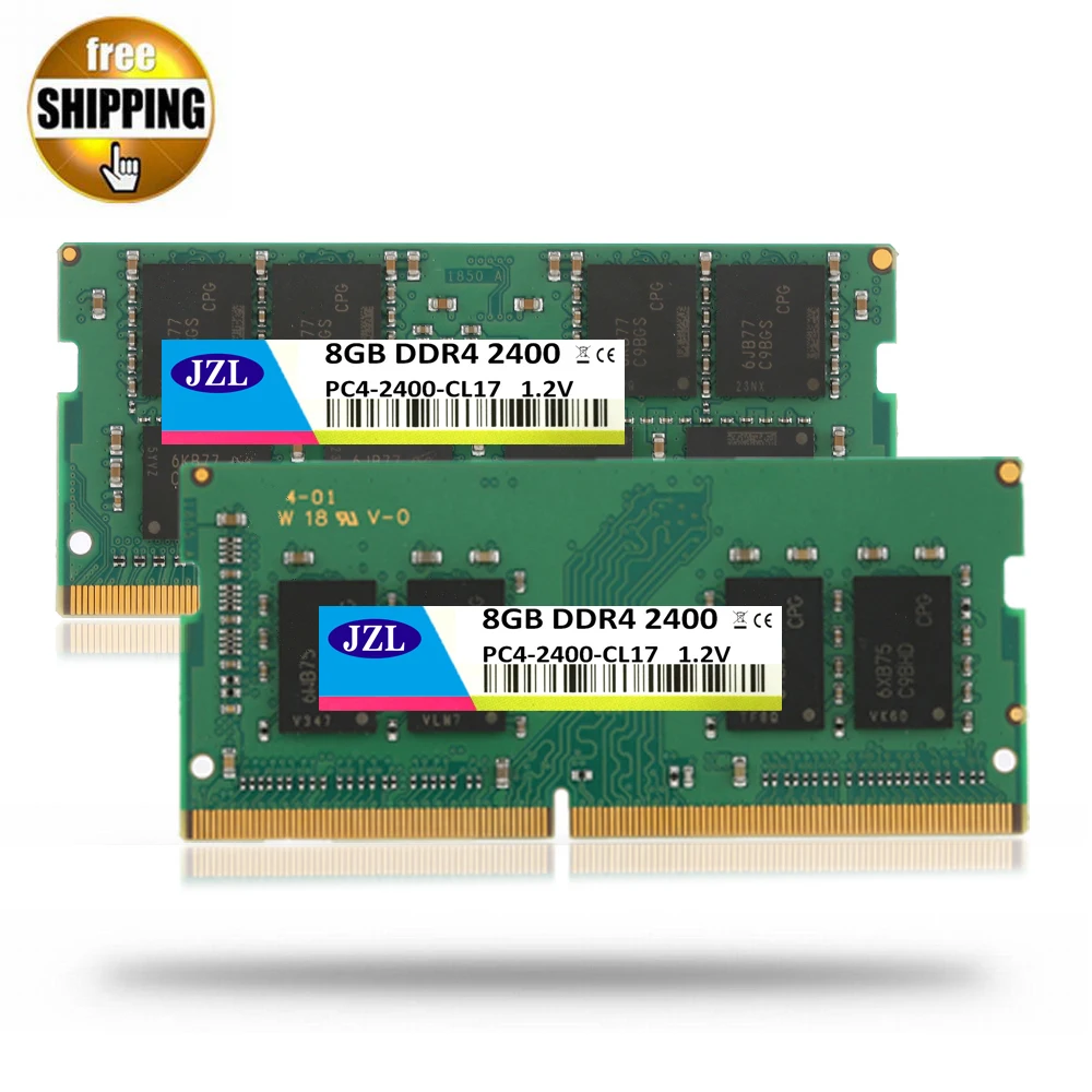 

JZL Laptop Sodimm PC4-19200 DDR4 2400MHz 8GB PC4 19200 DDR 4 2400 MHz LC17 1.2V 260-PIN Memory Module Ram for Lap top / Notebook