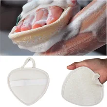 1 шт. в форме сердца отшелушивающая Губка из натуральной люфы, подушечки для душа, массажная кожа, для тела, для купания, для мытья тела, унисекс