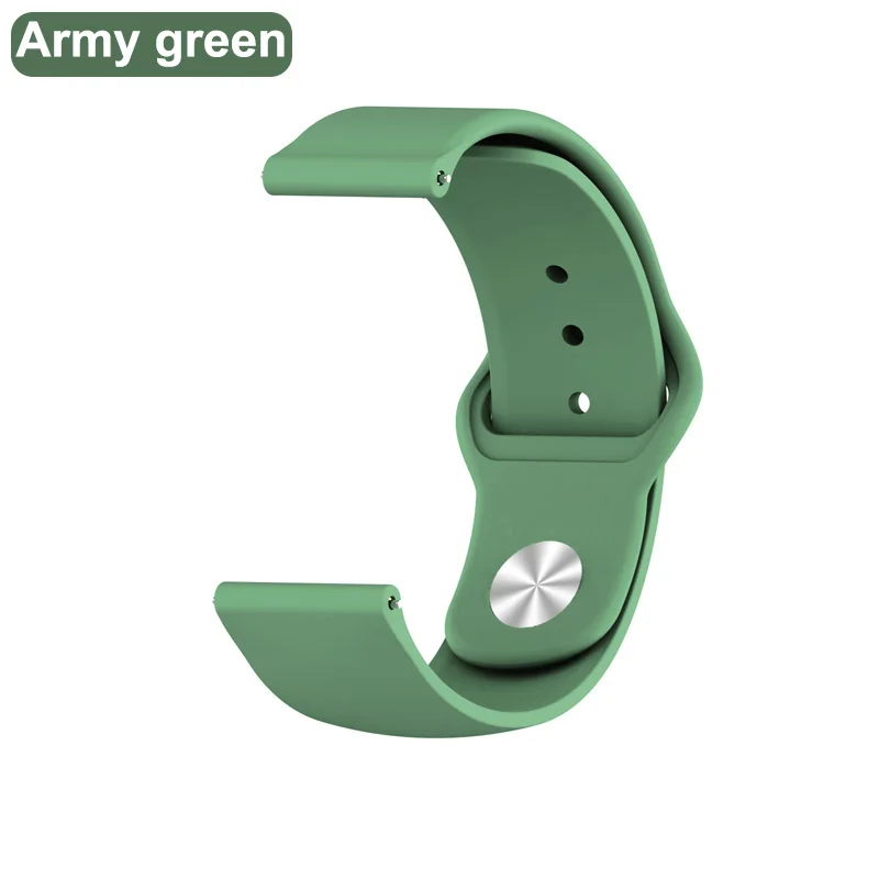 XShum силиконовый ремешок 22 мм 20 мм для Xiaomi Amazfit Bip Pace Ремешок Универсальный браслет на запястье спортивный силиконовый ремешок Смарт-часы браслет - Цвет: Army green