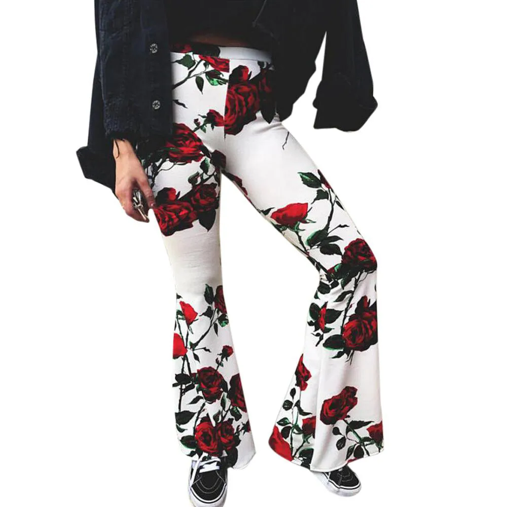 

Perimedes 2019 yoga pants Women Print Leggings High Waist female 3D Print Bell-Bottomed Pants Flare Trousers Pants#g25