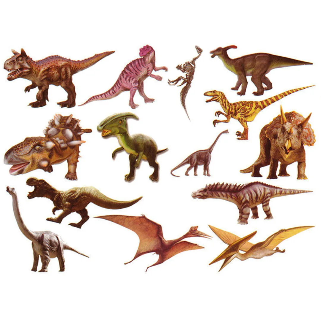 Shellhard 1pc Waterproof Dinosaur Temporary Tattoo Stickers Cute Dinosaur Animal Fake Body Art Tattoo Stickers For Kids Children