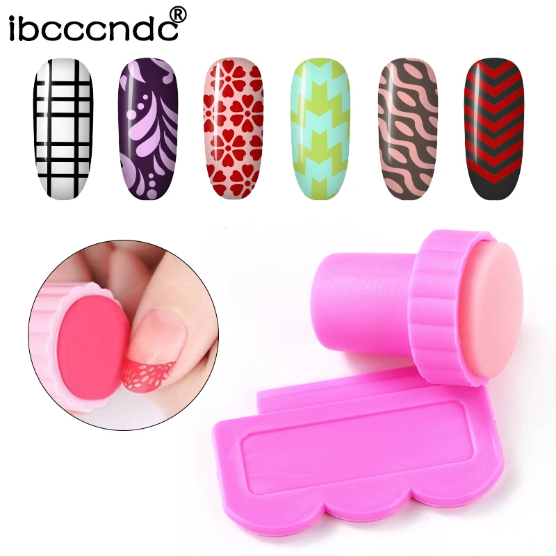 Ibcccndc Pink Nail Art Stamping Scraper Set Diy Nail Art