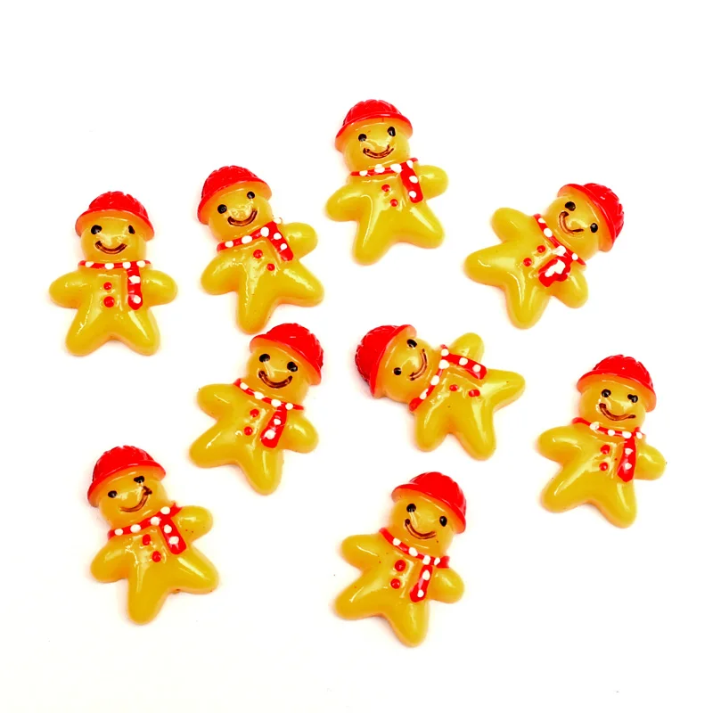 

20Pcs Yellow Child Snowman Resin Decoration Crafts Beads Frame Flatback Cabochon Scrapbook DIY Embellishments Accessories
