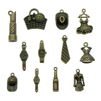 

Charms Daily Necessities Antique Bronze Color Daily Supplies Charms Pendant Jewelry Hat Watch Dress Tie Charms