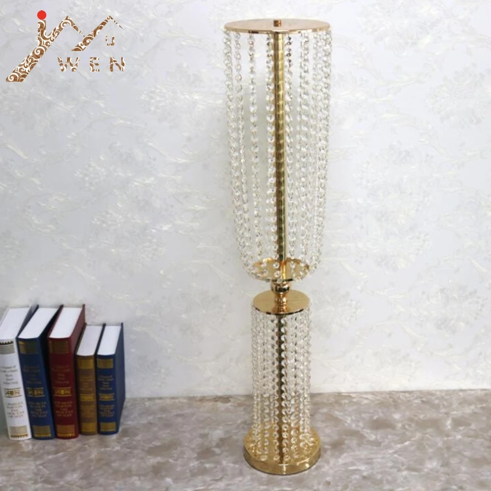 

Acrylic Crystal Flowers Vases Road Lead 80 CM/ 32" Tall 22cm Diameter Wedding Table Centerpiece Event Party Home Decoration