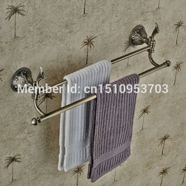 Bán buôn Và Bán Lẻ Old Stylish Dầu Cọ Xát Đồ Đồng Kép Ba Lan Khăn Giá Phòng Tắm Wall Mount Towerl Thanh
