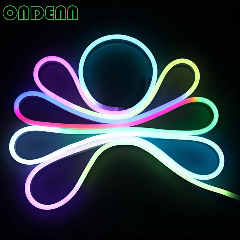 

10M LED neon flex tube DC 12V DC24V WS2811 led pixel light, digital RGB full color; 60leds/m DC12V 24V input, Waterproof IP68