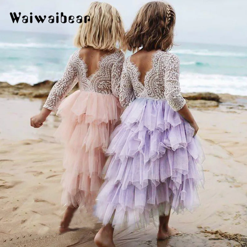 

Hot Sale Kids Ceremonies Dress Baby Children's Clothing Tutu Kids Party Dress for Girl Clothes Wedding Gown Vestidos Robe Fille