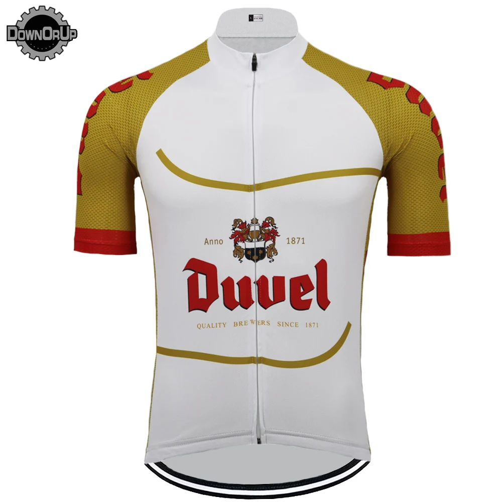 

DUVEL Beer Cycling jersey bike wear jersey men short sleeve go pro cycling clothing triathlon mtb ropa ciclismo DOWNORUP