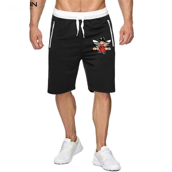 

Hot Summer Brand Mens Jogger Sporting Thin Shorts Men Black Print Bodybuilding Short Pants Male Fitness Gyms Shorts for workout