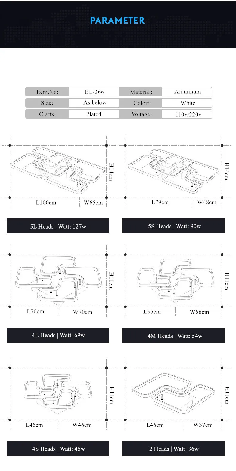 led ceiling light modern lamp fixture 8