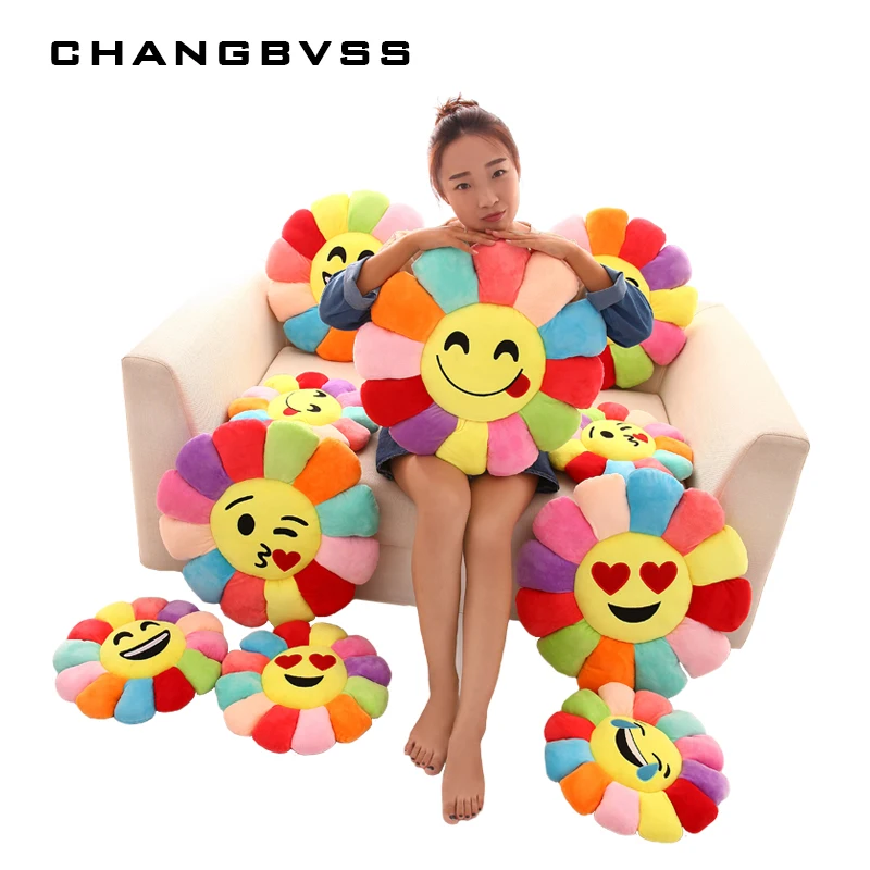 Flower Shape Decorative Pillows Emoticonos Chair Cushion,Emoji Office