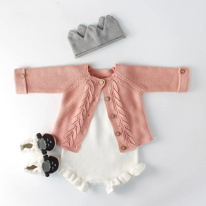 

Infant Newborn Baby Girl Cardigan Baby Girls Clothes Autumn Baby knitted Romper Set Boys Sweater Cotton Baby Jumpsuit For Girls
