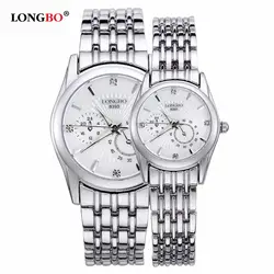 Longbo relojes hombre 2018 ручные часы для мужчин полностью из нержавеющей стали Кварцевые водонепроницаемые часы montre homme мужские часы