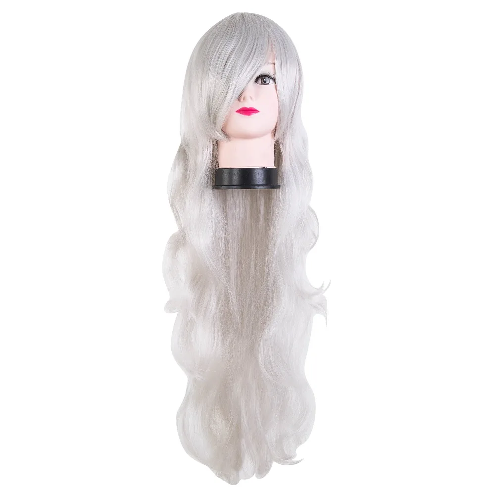 Серебряные волосы Fei-Show синтетические термостойкие волокна длинные кудрявые парик для женщин Peruca Perruque Cos-play шиньон салон вечерние волосы