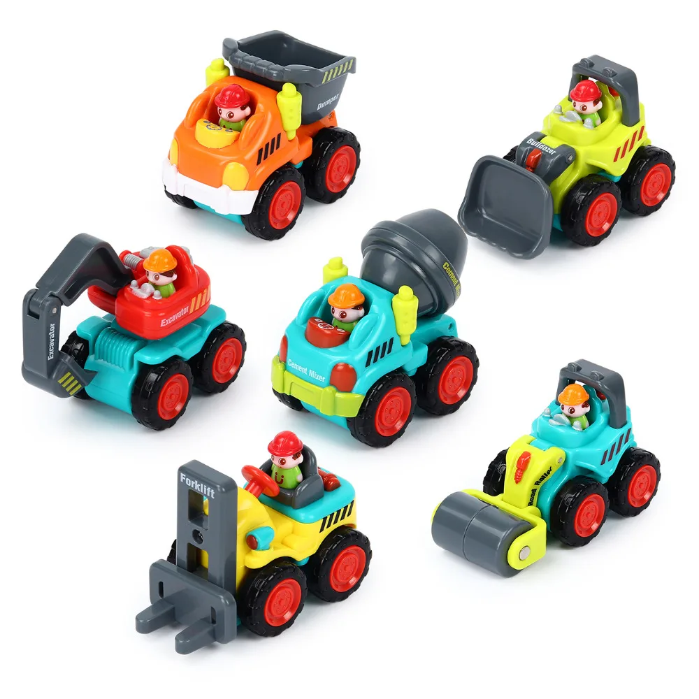 

6 PCS/Lot Pocket Car Toys Sliding Vehicles Trucks Construction Vehicles Toys Push and Go Toy Trucks Kids Gift Toys